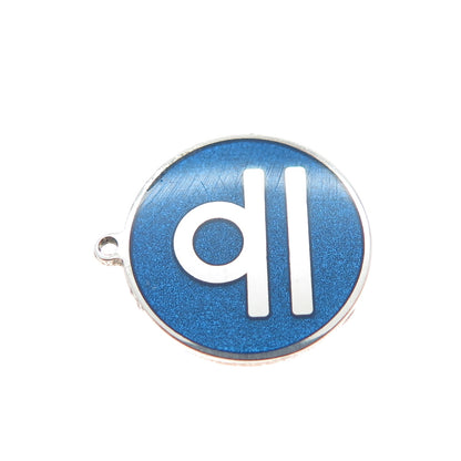 TOKEMOTI 925 Sterling Silver Blue Enamel Libra Zodiac Minimalist Charm Pendant