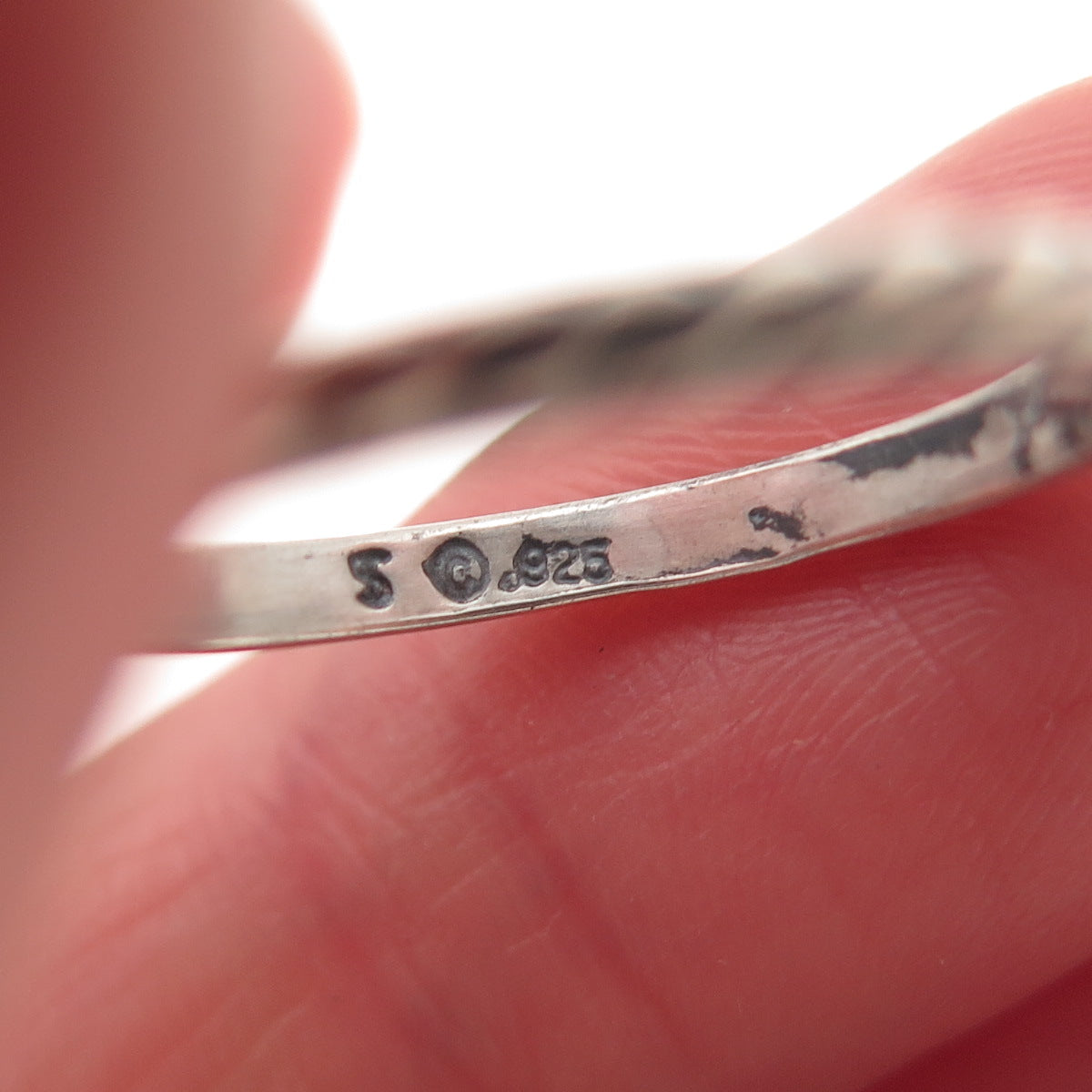 Shube 925 Sterling Silver Vintage Ribbed Stackable Band Ring Size 6.75