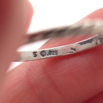 Shube 925 Sterling Silver Vintage Ribbed Stackable Band Ring Size 6.75