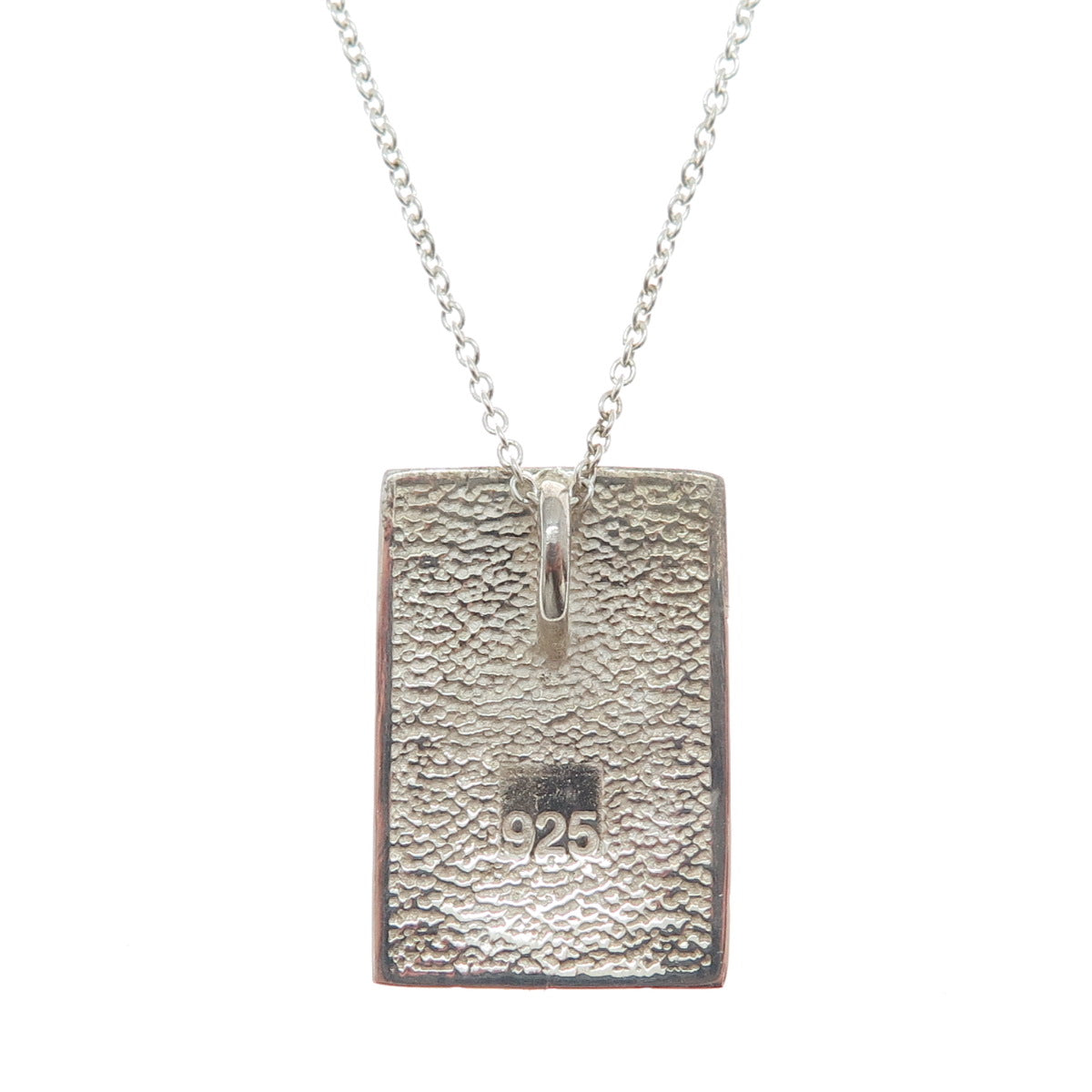 925 Sterling Silver Italy Modernist Greek Key Cable Chain Necklace 18"