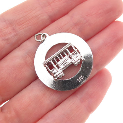 Crea 925 Sterling Silver Vintage San Francisco Cable Car Charm Pendant