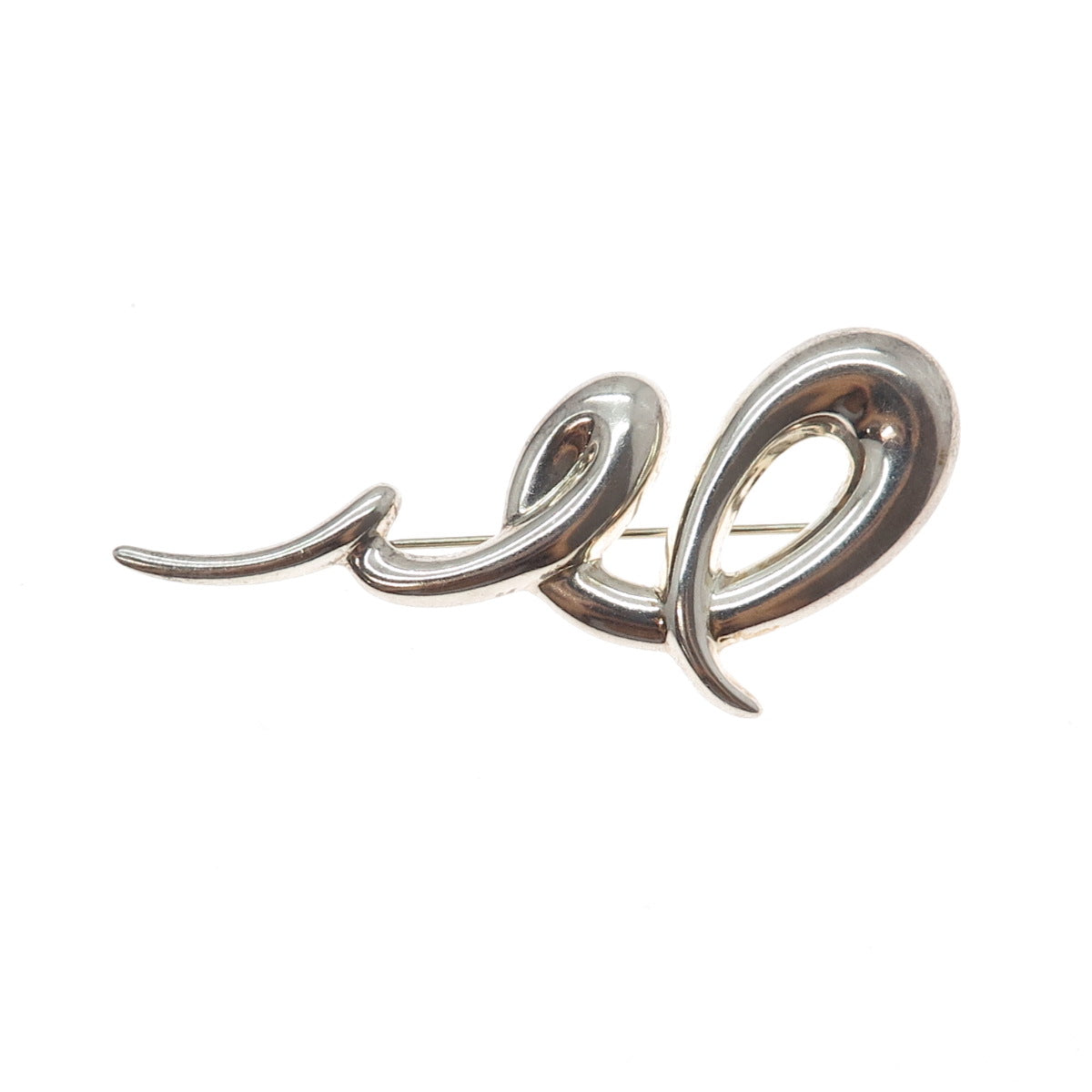 CNA PRANDA 925 Sterling Silver Vintage Modernist Twisted Pin Brooch