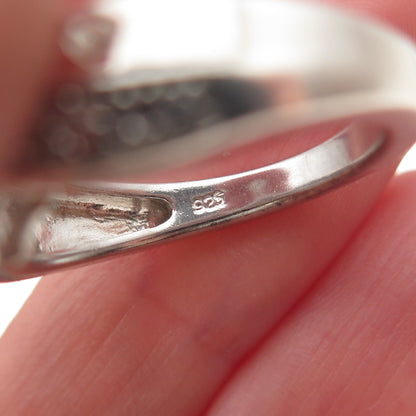 HN Heng Ngai 925 Sterling Silver Real Round-Cut Diamond Mom Heart Ring Size 7