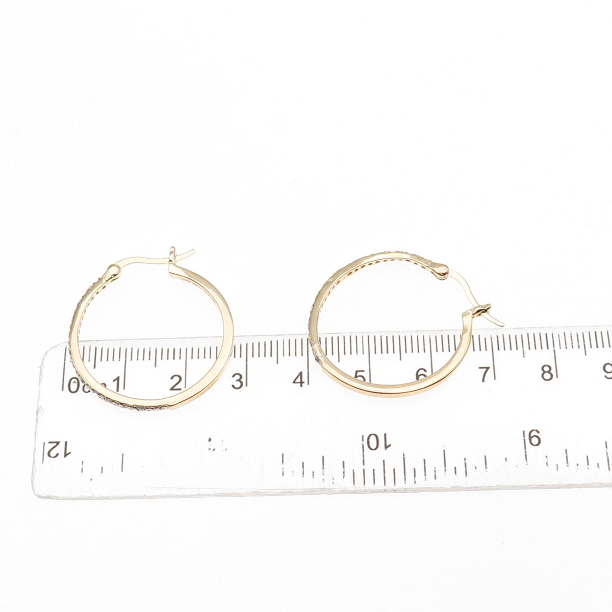 DBJ Dee Berkle 925 Sterling Silver Gold Plated Real Diamond Hoop Earrings