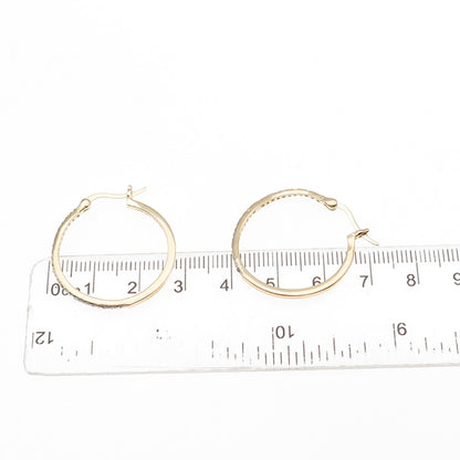DBJ Dee Berkle 925 Sterling Silver Gold Plated Real Diamond Hoop Earrings