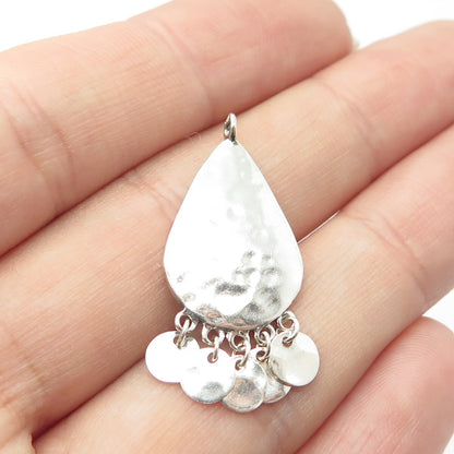 925 Sterling Silver Vintage Hammered Finish Ethnic Pendant