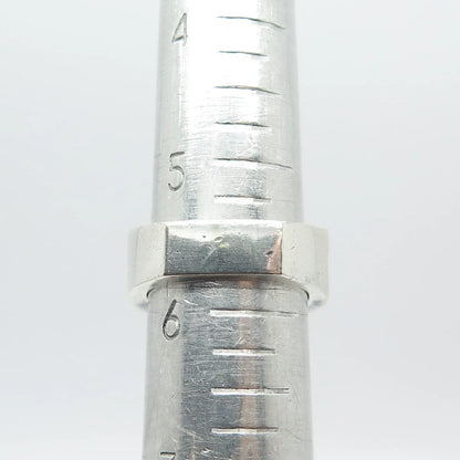 925 Sterling Silver Vintage Concave Ring Size 5.5