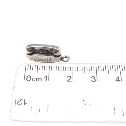 Balfour Sterling Silver Vintage Princess Attendance Phone 3D Mini Charm Pendant