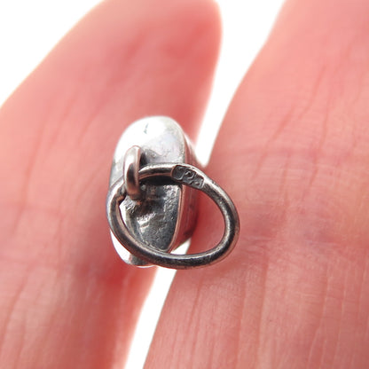 925 Sterling Silver Vintage Egyptian Nefertiti Oxidized Mini Charm Pendant