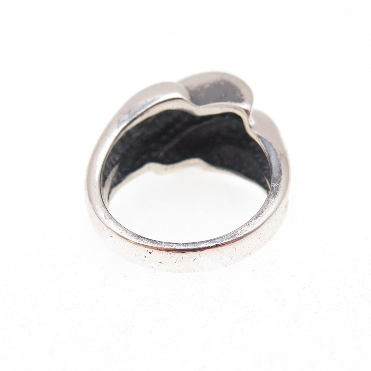 925 Sterling Silver Vintage Modernist Oxidized Ring Size 6
