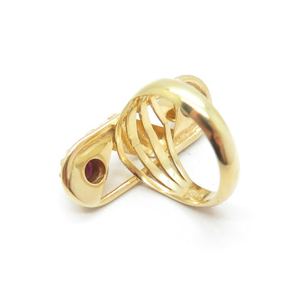 YES SILVER JEWELRY Sterling Gold Plated Vintage Amethyst & Garnet Ring Size 6.75