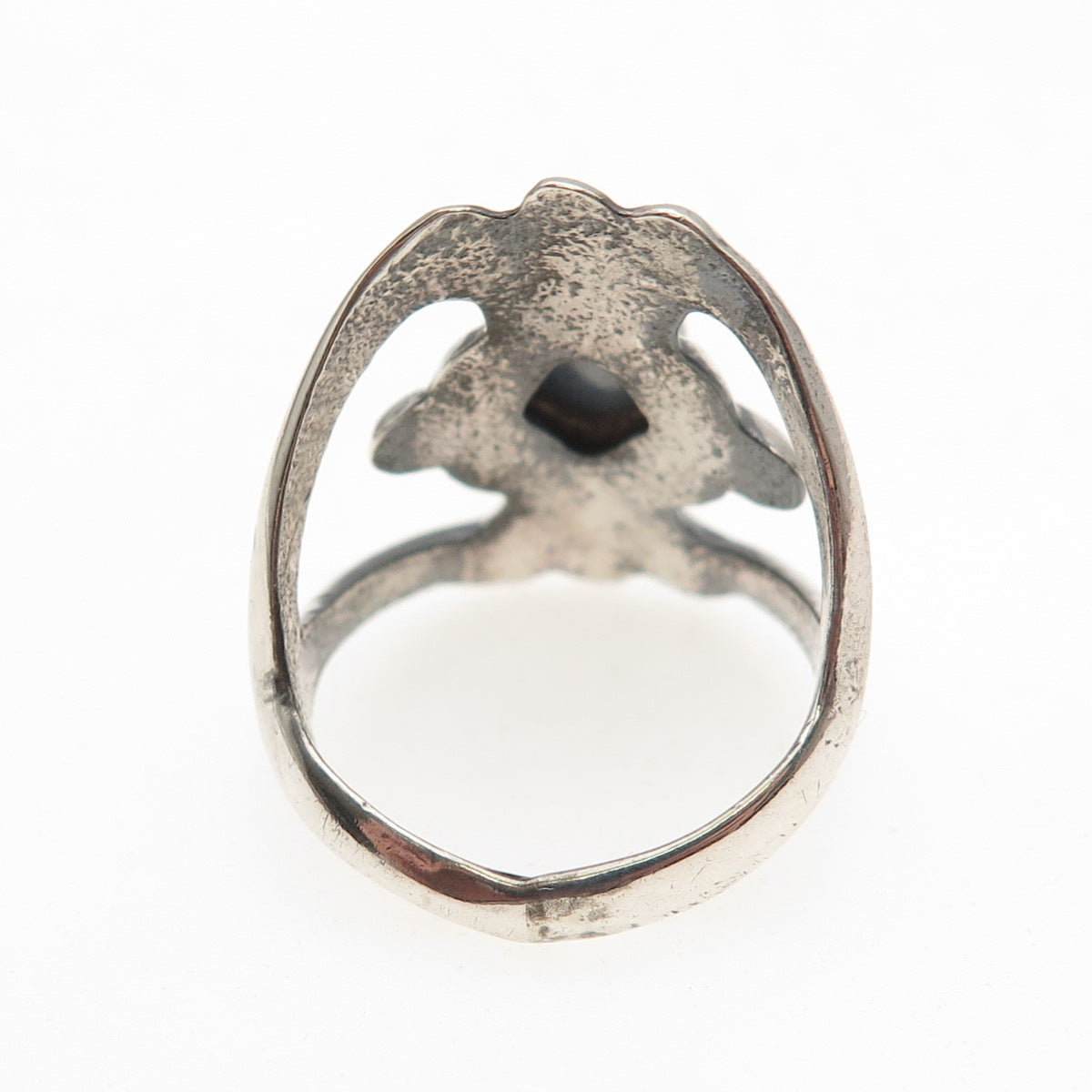 Old Pawn Sterling Silver Vintage Southwestern Turquoise Tribal Ring Size 6.75