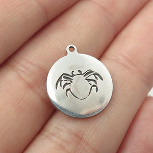 925 Sterling Silver USA Two In Town Spider Charm Pendant