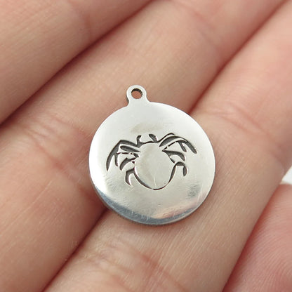925 Sterling Silver USA Two In Town Spider Charm Pendant