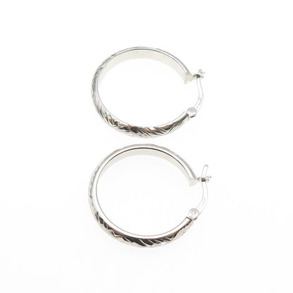 925 Sterling Silver Engraved Hoop Earrings