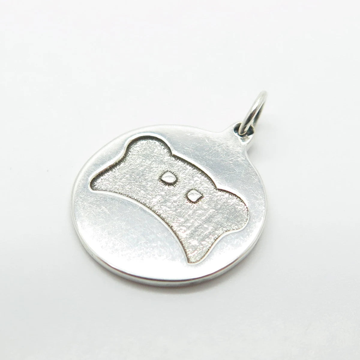 925 Sterling Silver Vintage Koala Round Charm Pendant