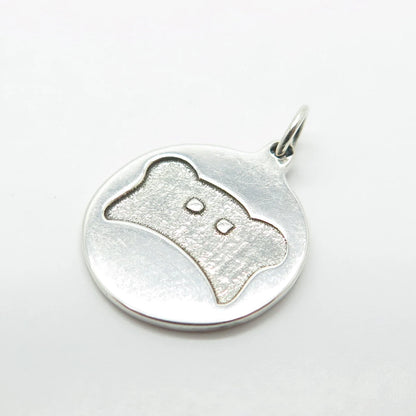925 Sterling Silver Vintage Koala Round Charm Pendant