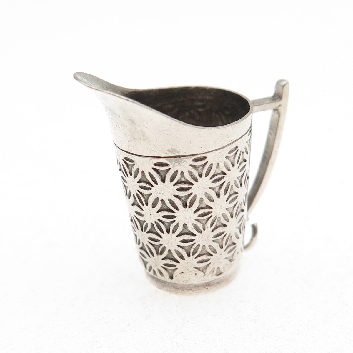 925 Sterling Silver Antique China Pitcher Oxidized 3D Mini Charm Pendant