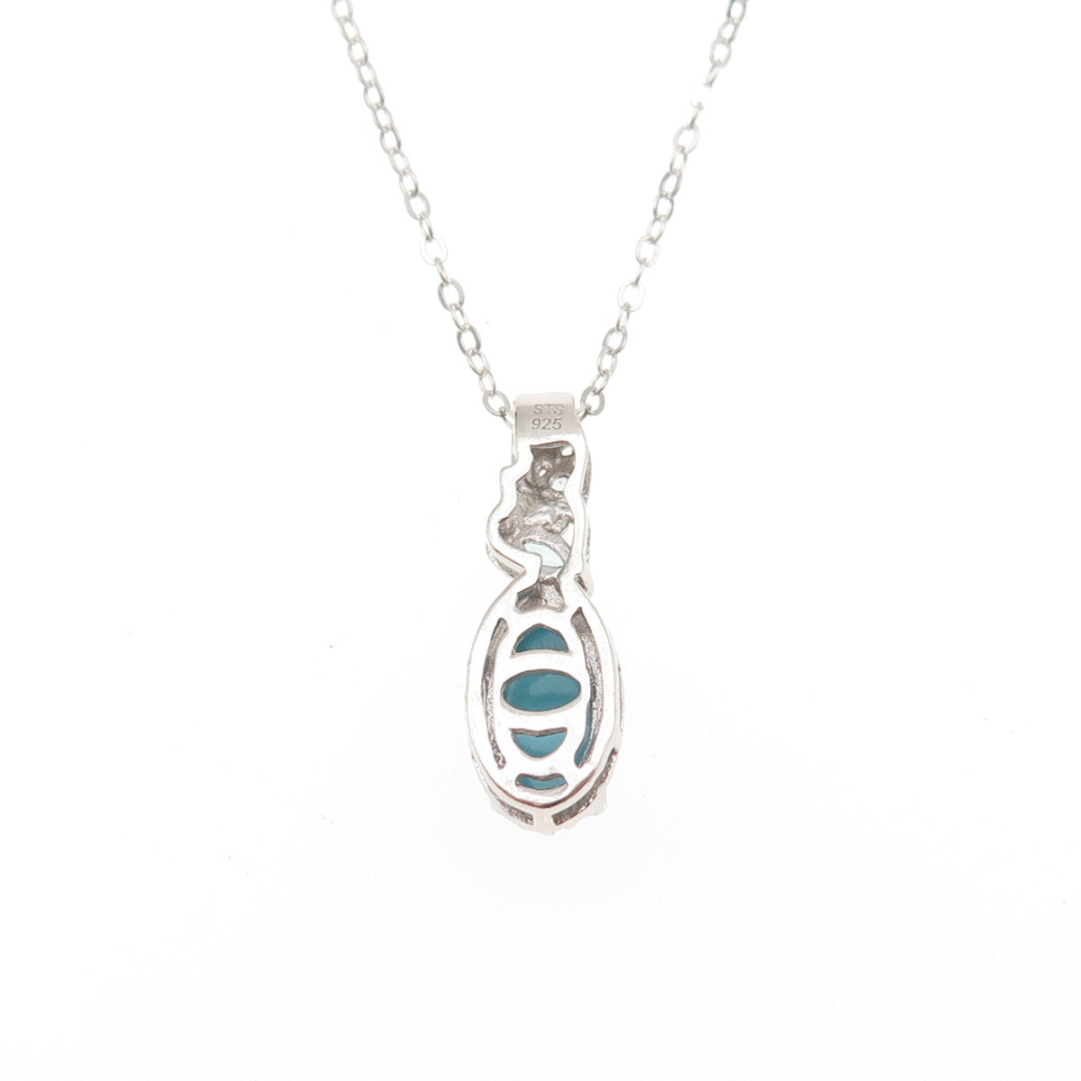 Chuck Clemency 925 Sterling Silver Real Tanzanite Aquamarine Chain Necklace 20"
