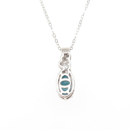 Chuck Clemency 925 Sterling Silver Real Tanzanite Aquamarine Chain Necklace 20"
