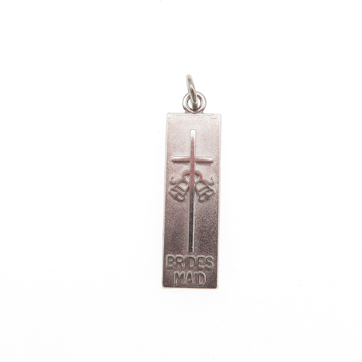 Antaya 925 Sterling Silver Vintage Bridesmaid Cross & Bells Bar Charm Pendant
