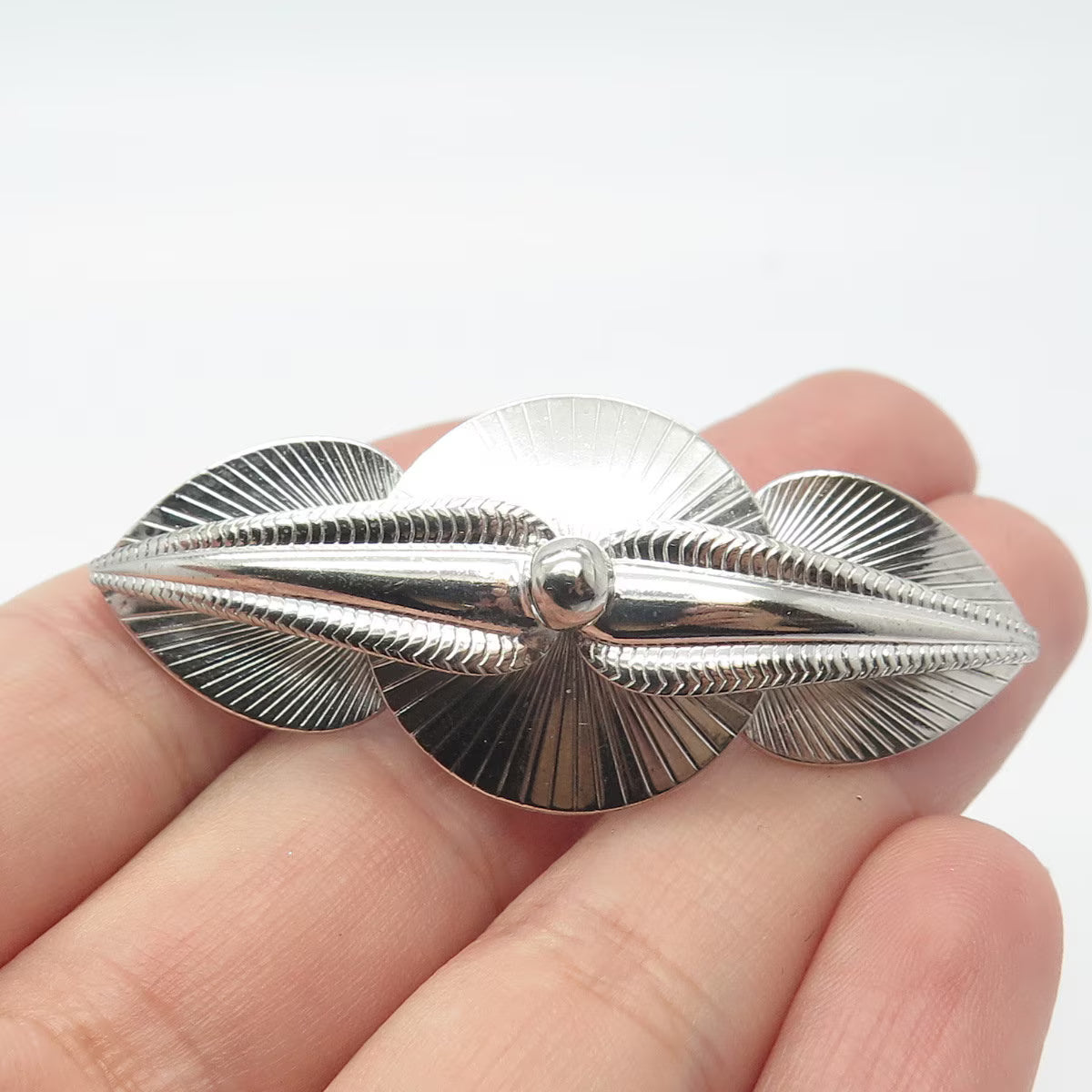 925 Sterling Silver Vintage Carl Art Modernist Pin Brooch