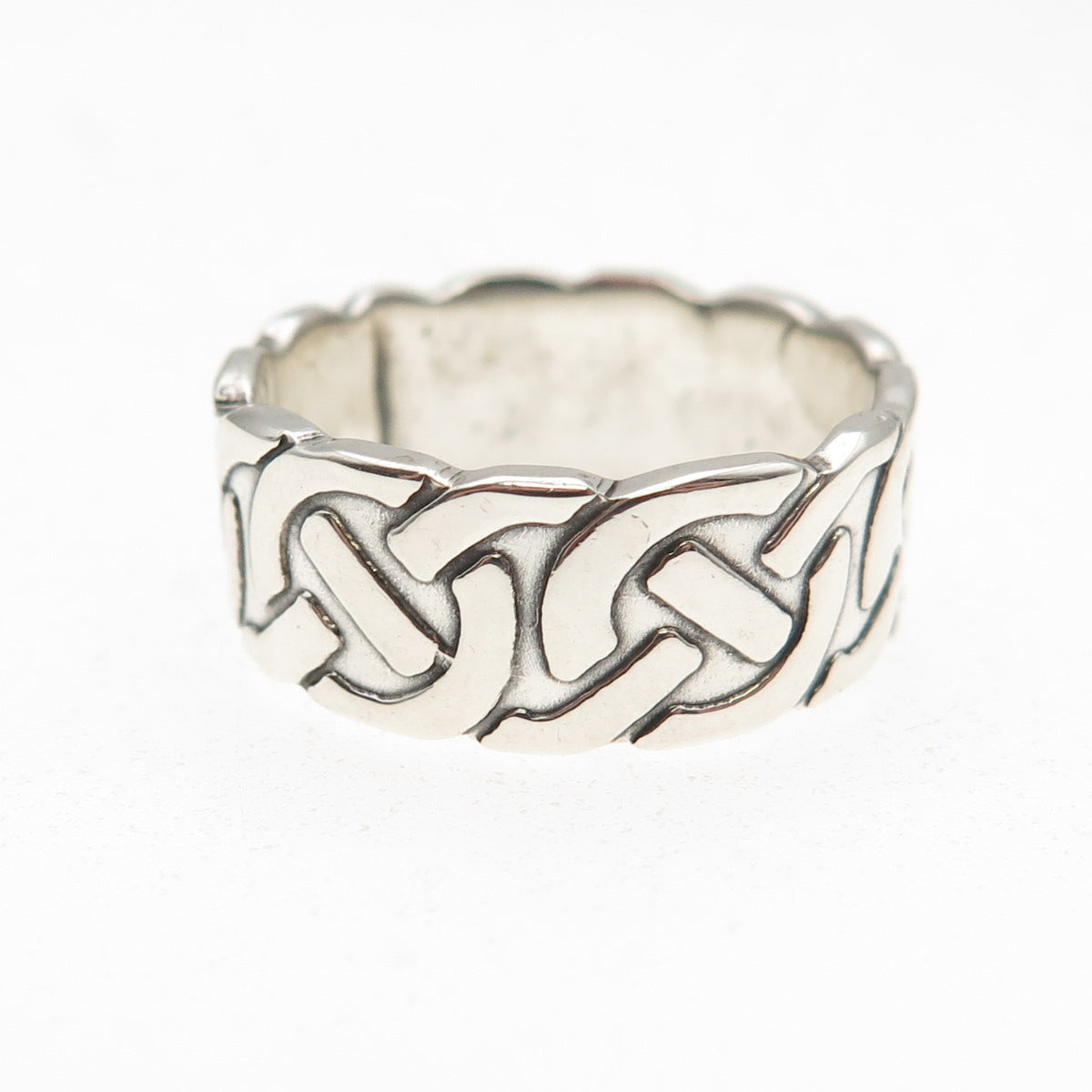 925 Sterling Silver Vintage Celtic Knot Band Ring Size 8.25