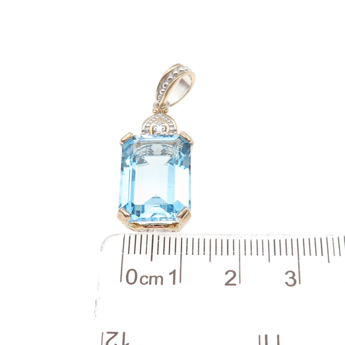 MICHAEL VALITUTTI Gems En Vogue 925 Sterling 2-Tone Blue & White Topaz Pendant