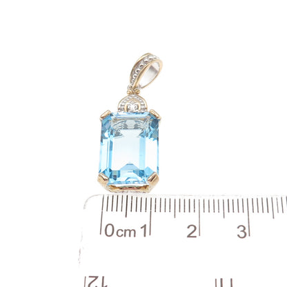 MICHAEL VALITUTTI Gems En Vogue 925 Sterling 2-Tone Blue & White Topaz Pendant