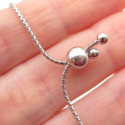 MILOR 925 Sterling Silver Italy Cable Link Adjustable Bolo Bracelet 6-9.75"