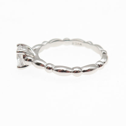 925 Sterling Silver Round-Cut C Z Engagement Bubble Ring Size 8.25