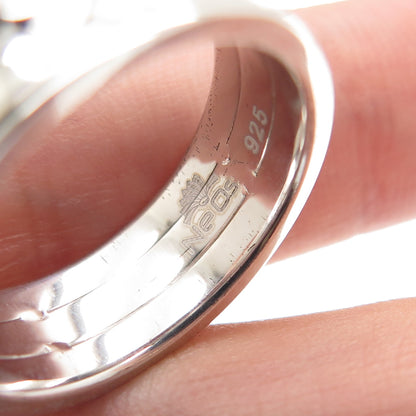 NEOS 925 Sterling Silver Textured Sewing Stitches Band Ring Size 8.75