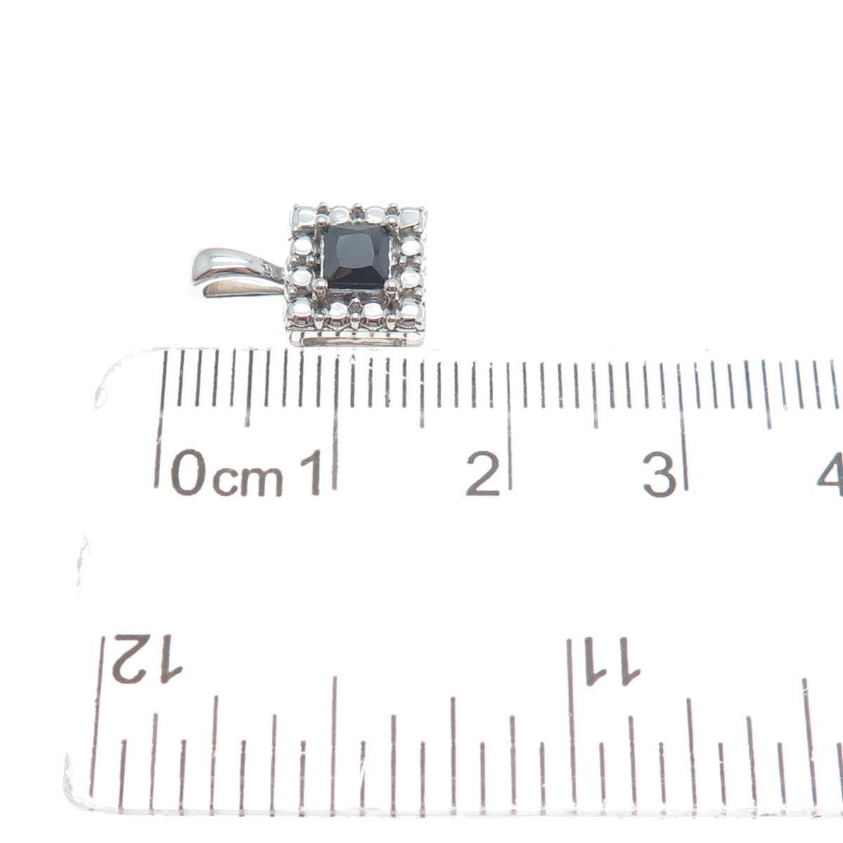 925 Sterling Silver Real Black Spinel Gemstone Minimalist Pendant