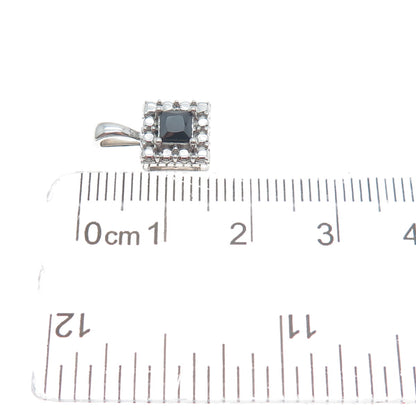 925 Sterling Silver Real Black Spinel Gemstone Minimalist Pendant