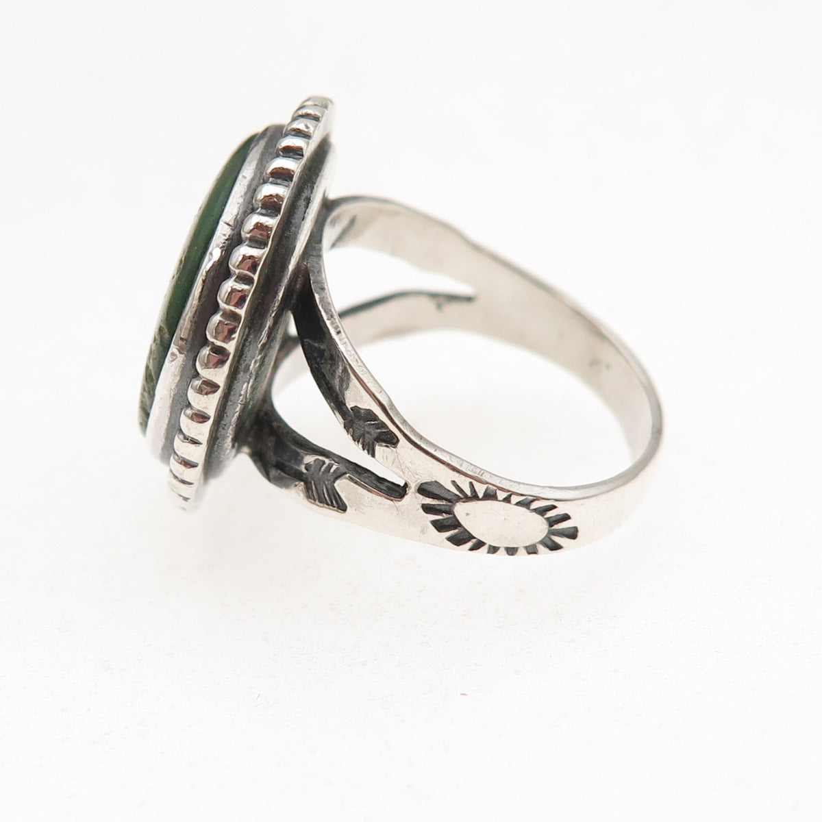 Old Pawn Sterling Silver Vintage Southwestern Royston Turquoise Ring Size 5.75