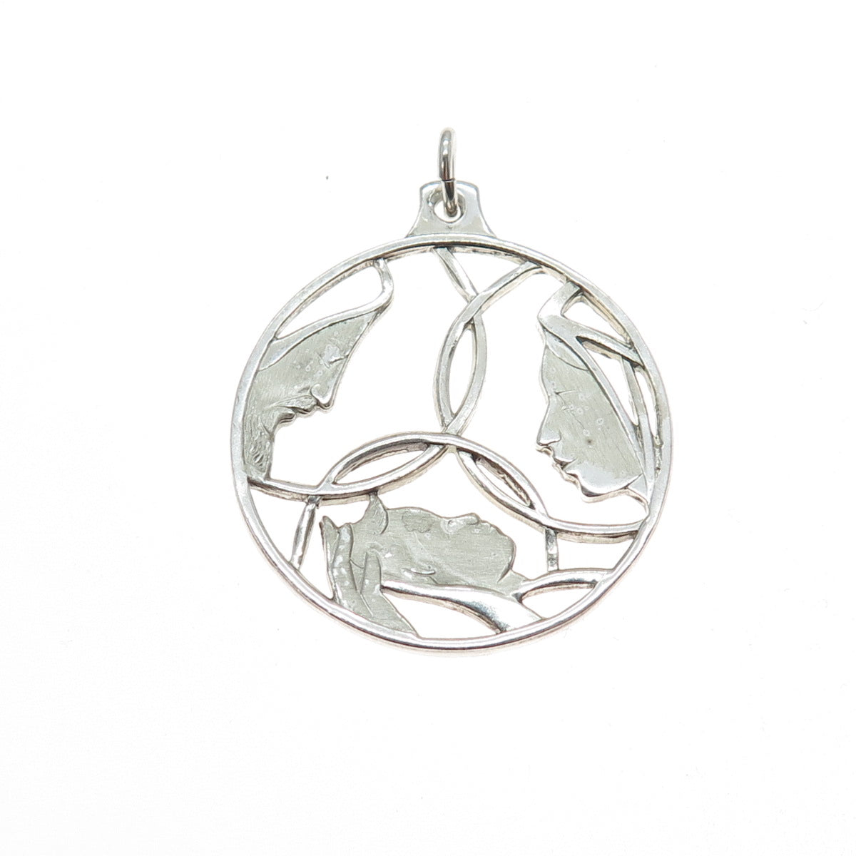 CREED 925 Sterling Silver Vintage Jesus St. Mary St. Joseph Religious Pendant