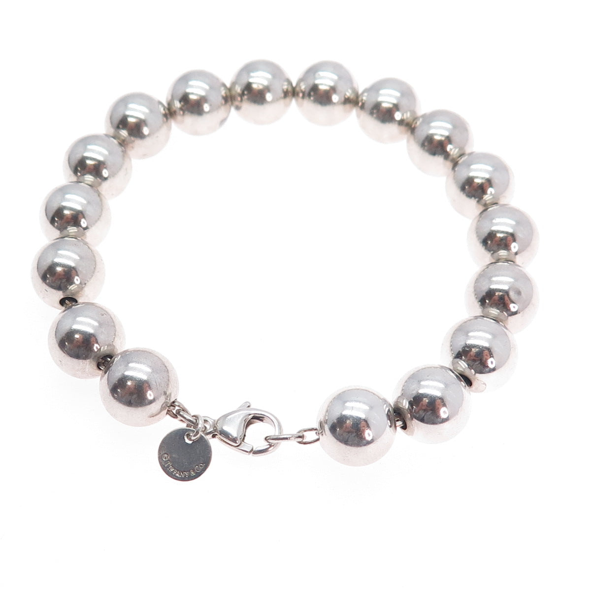 TIFFANY & CO. 925 Sterling Silver Vintage HardWear Ball Beaded Bracelet 6.5"