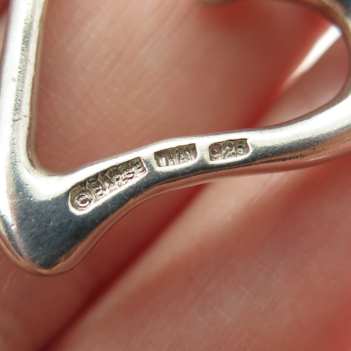 BARSE 925 Sterling Silver Vintage Modernist Open Heart Pendant