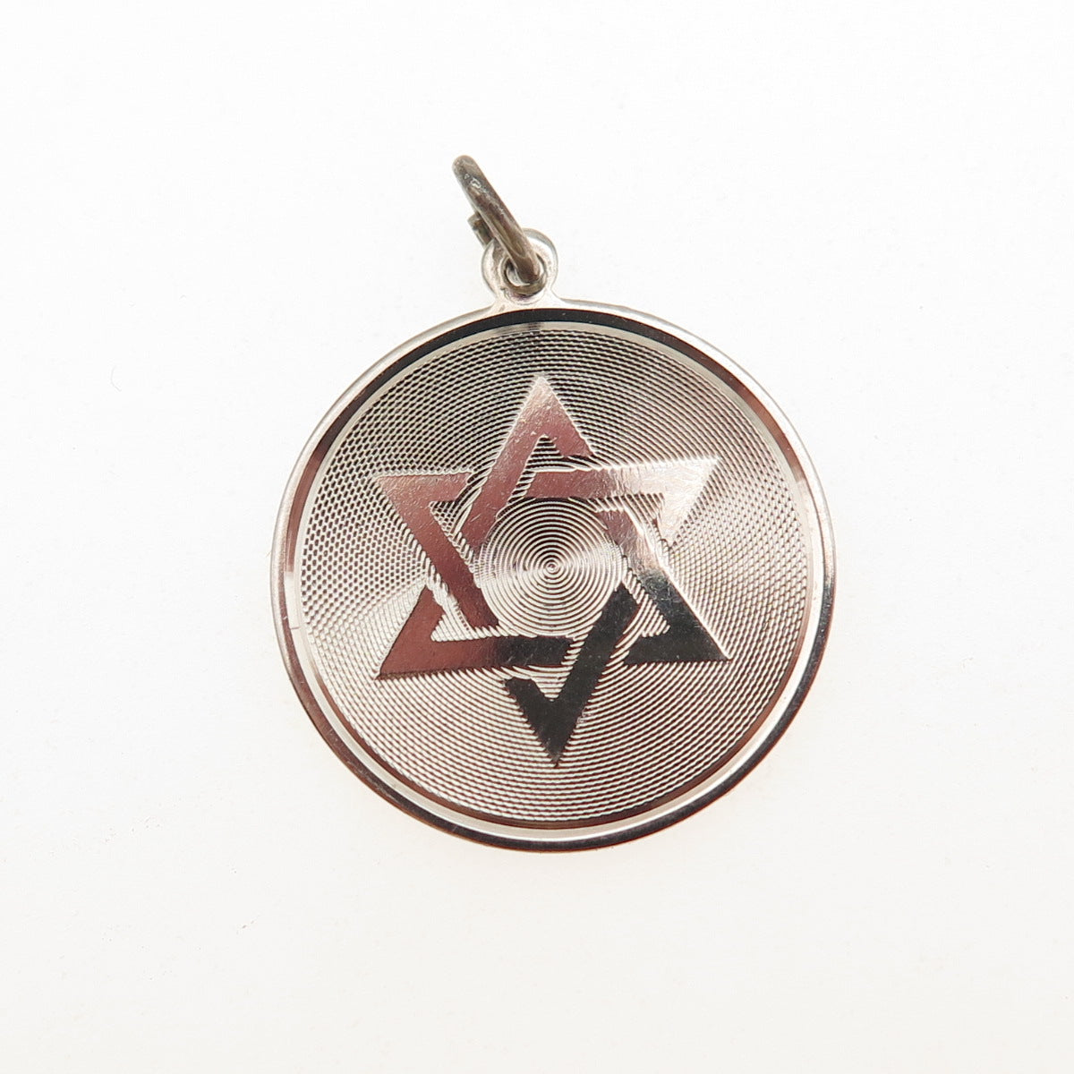 925 Sterling Silver Vintage Star of David Judaica Charm Pendant