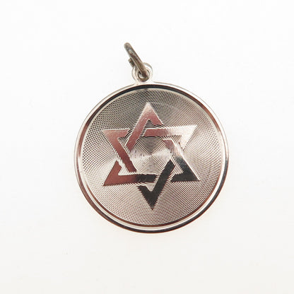 925 Sterling Silver Vintage Star of David Judaica Charm Pendant