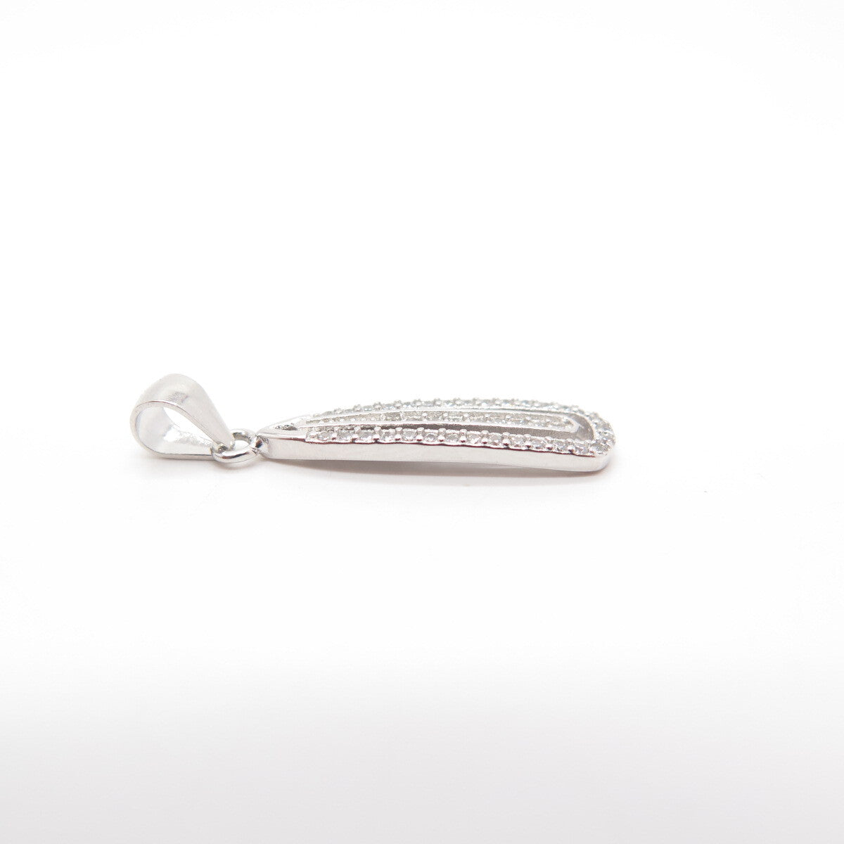 925 Sterling Silver Pave C Z Pendant
