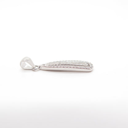 925 Sterling Silver Pave C Z Pendant