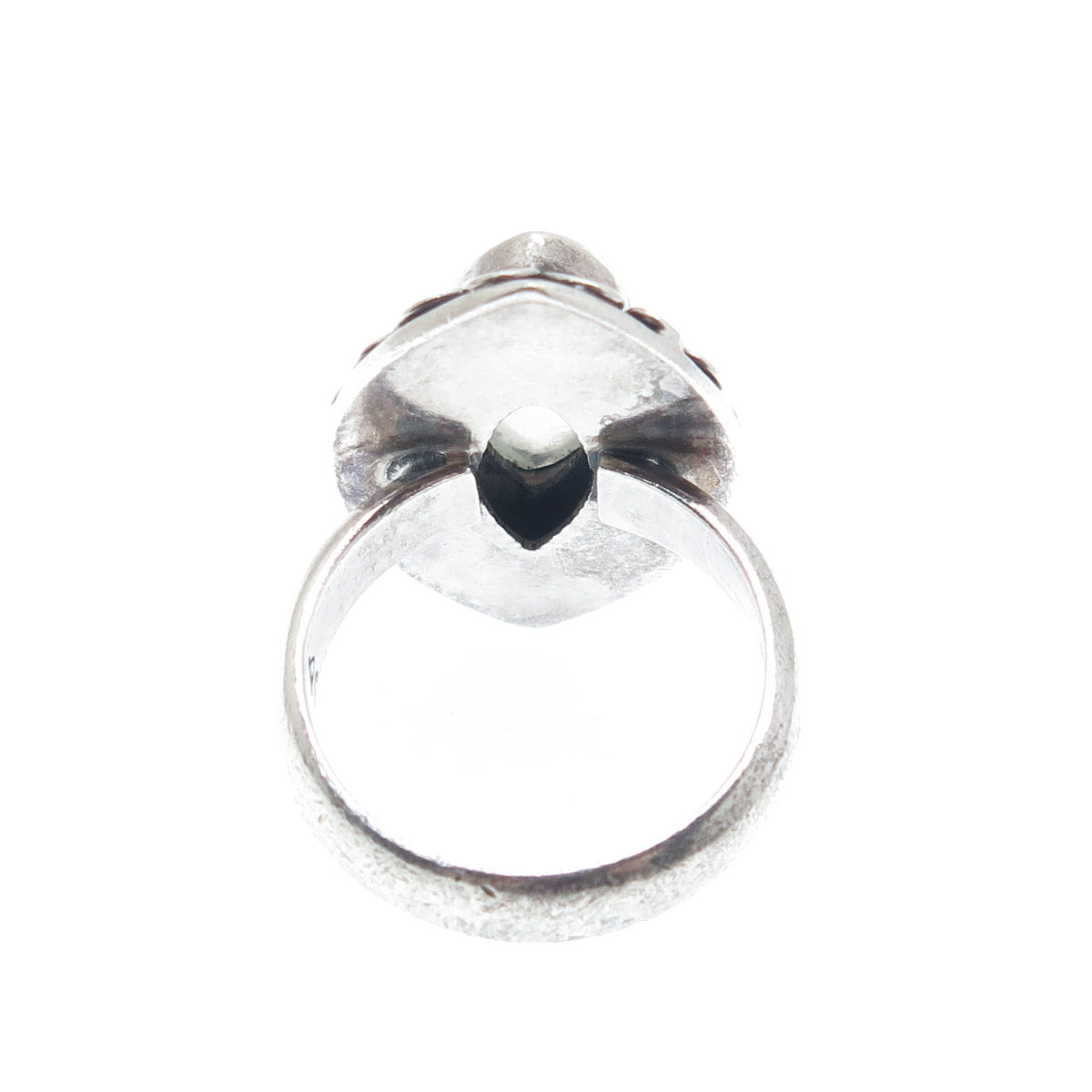 DOUG PAULUS 925 Sterling Silver Vintage Real Moonstone Spiral Ring Size 7.25