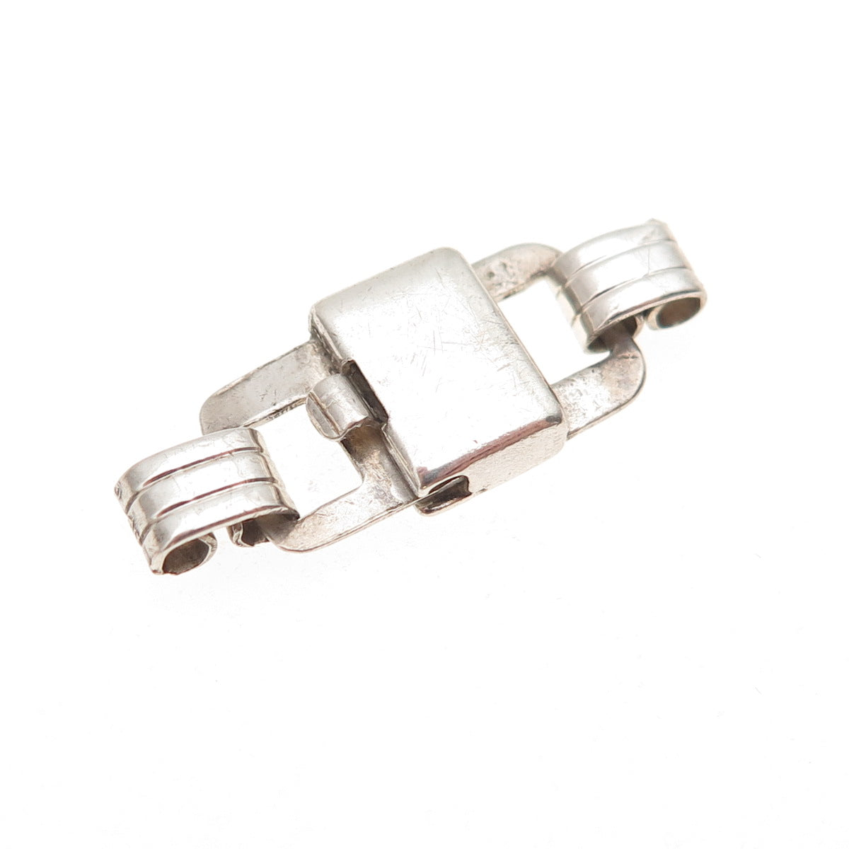 925 Sterling Silver Vintage Bracelet / Necklace Box Lock Clasp