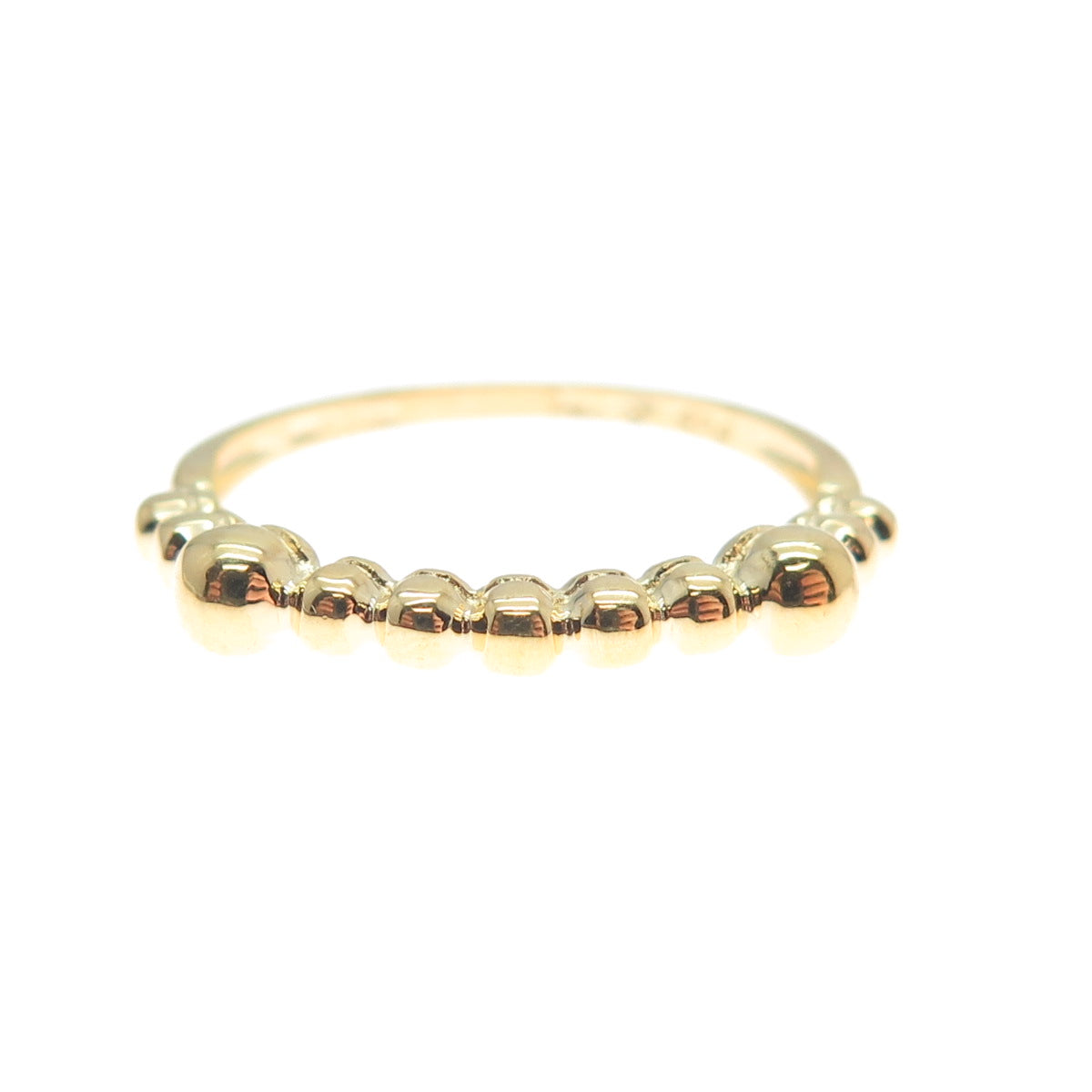 SMK 925 Sterling Silver Gold Plated Beaded Ring Size 7.25