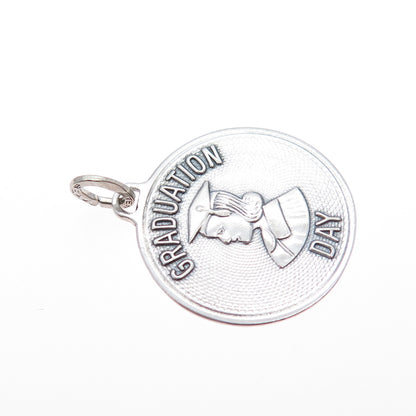 BEAU 925 Sterling Silver Vintage Graduation Day Charm Pendant