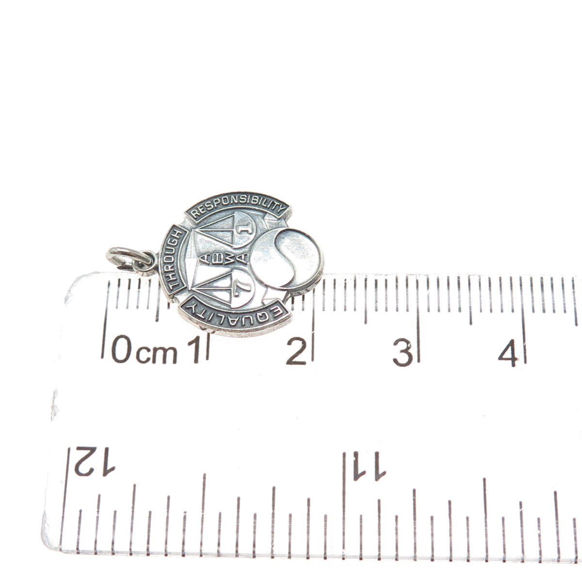 925 Sterling Silver Vintage American Business Women's Association Mini Pendant