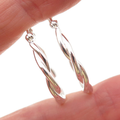 925 Sterling Silver Woven Hoop Earrings