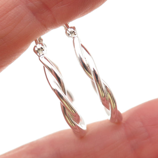 925 Sterling Silver Woven Hoop Earrings