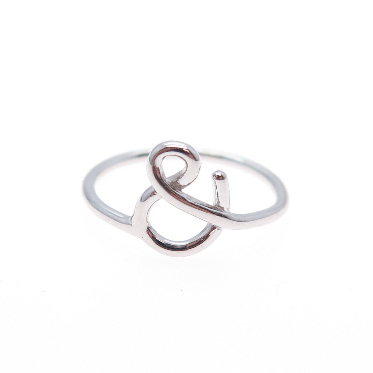 925 Sterling Silver Ampersand Symbol Ring Size 7